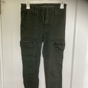 Dark green cargo jeans